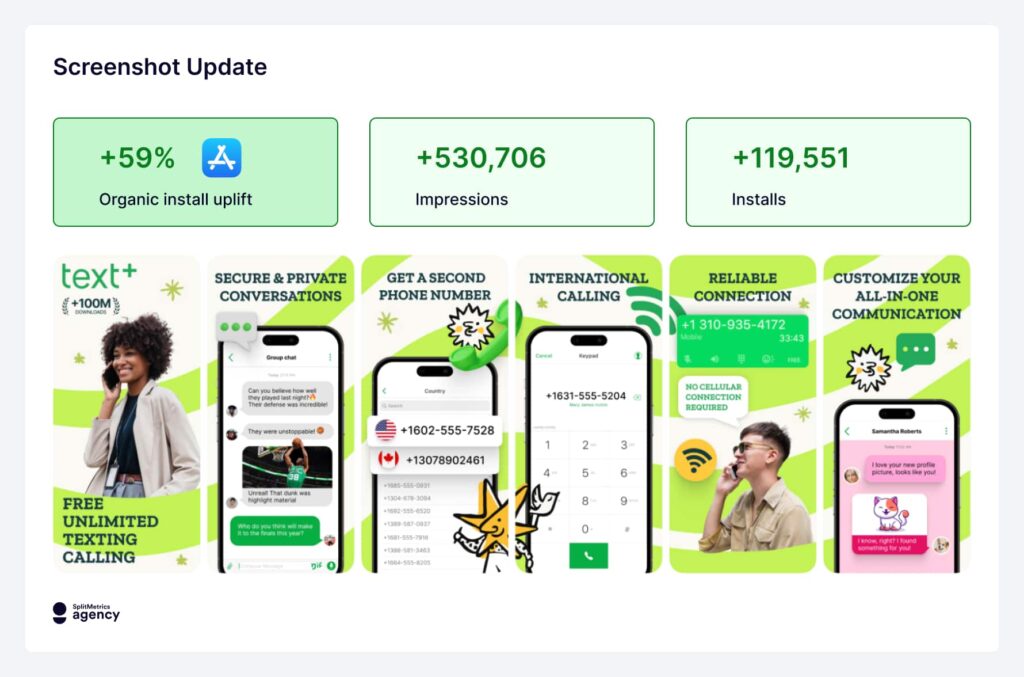 textPlus: case study, screenshot update, App Store