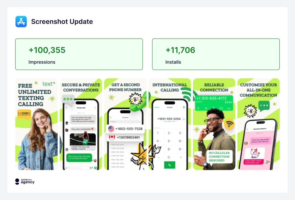 textPlus case study: screenshot update, App Store