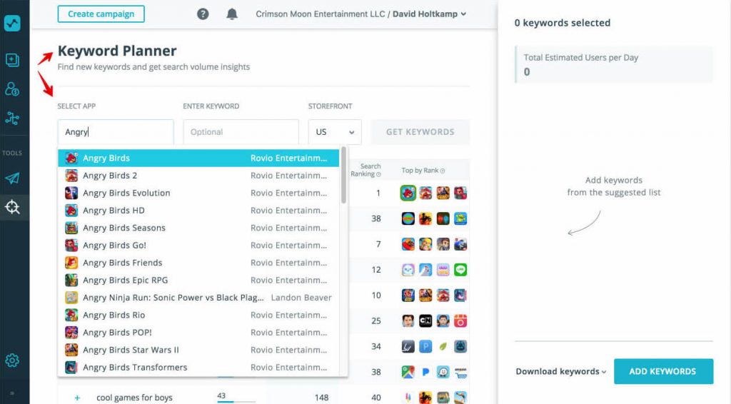 Keyword Planner for Apple Ads