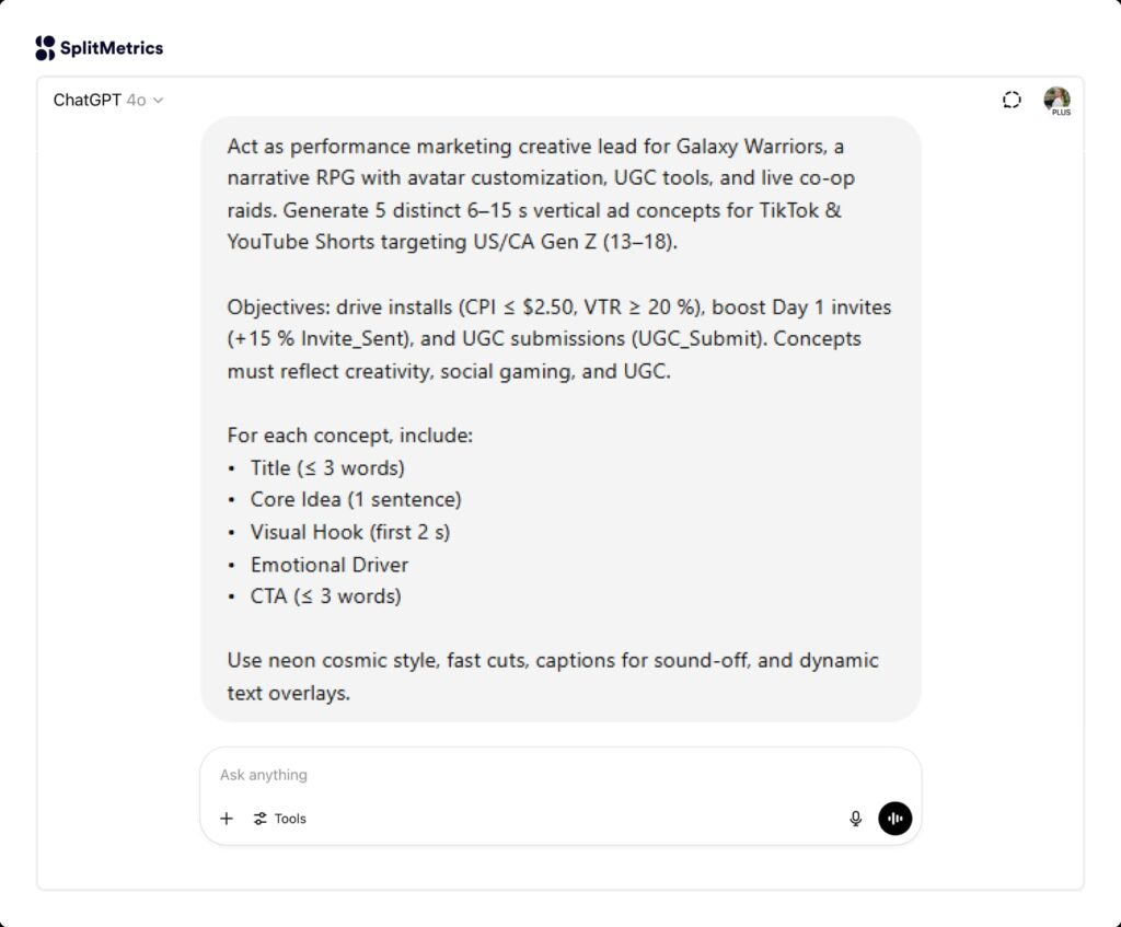 AI prompt rapid ad creative ideation concept generation