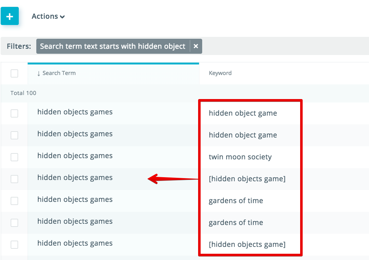 Apple Ads competing keywords