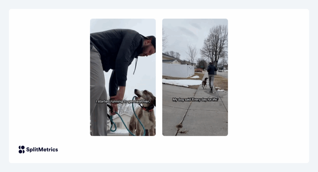 Example of user generated content, inspired/created by SplitMetric Agency, for Meta/TikTok