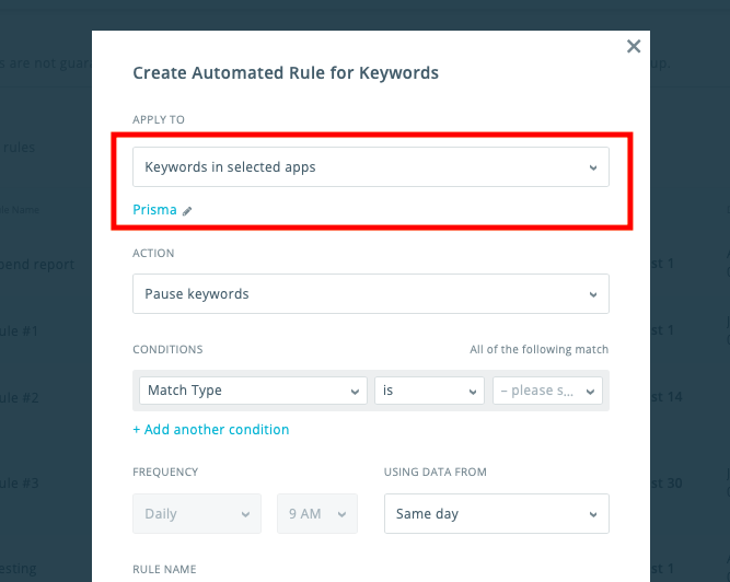 Create automated rules for Apple Ads management